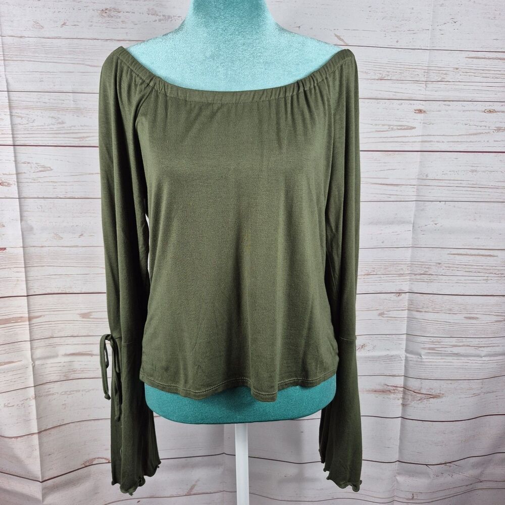 Earthbound Trading Co Womens Size XL Green Top Boho Forest Fairy Grunge Hippie